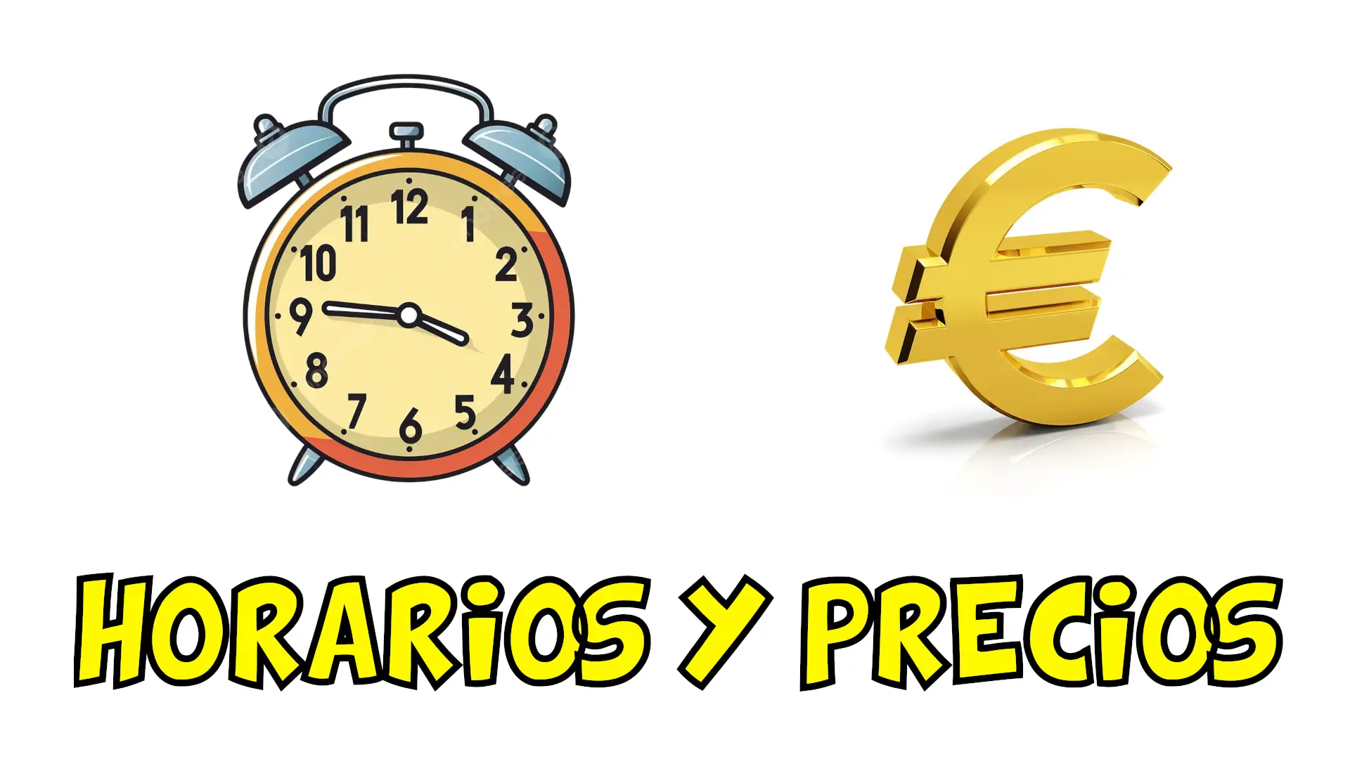 dubujo de un reloj y el simbolo del euro para mostrar los horarios y precios de la escuela infantil pequeguay de collado villalba